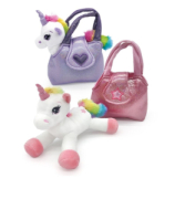 PELUCHES UNICORNI 25CM 2 COL.ASS IN BORSETTA DECAR