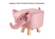 SGABELLO POUF ELEFANTE ECOPELLE 50X24X28CM  DECAR
